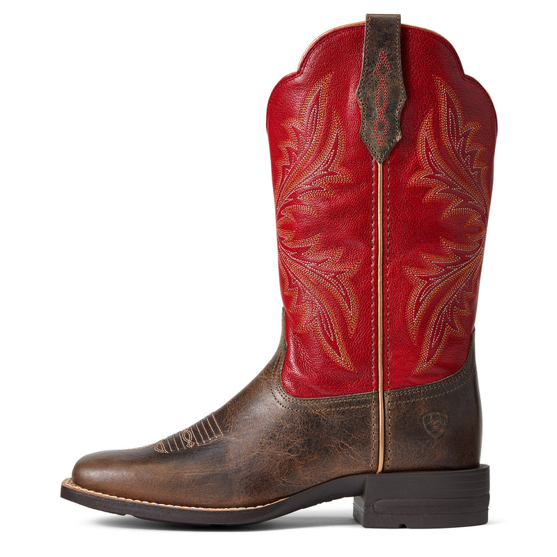 'Ariat' Women's West Bound Square Toe - Sable / Red