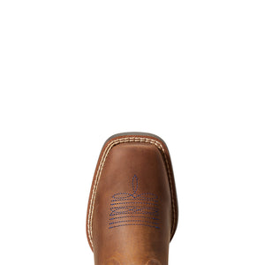 'Ariat' Youth Double Kicker Square Toe -  Distressed Brown / Stone Blue
