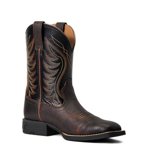'Ariat' Youth Amos Square Toe - Red-Brown / Black