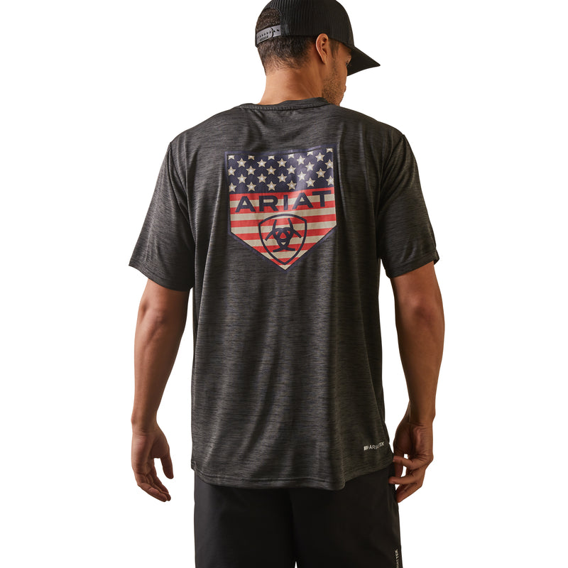 'Ariat' Men's Charger Ariat Proud Shield T-Shirt - Charcoal Heather