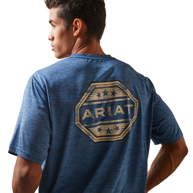 'Ariat' Men's Charger Ariat Stamp T-Shirt - Sky Fall