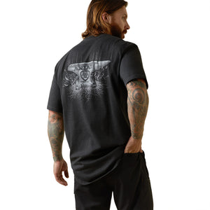 'Ariat' Men's Rebar CottonStrong Anvil Force T Shirt - Charcoal Heather