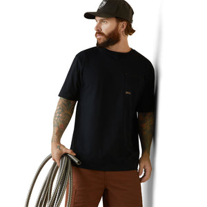 'Ariat' Men's Rebar Workman Buzz T Shirt - Black