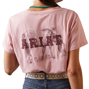 'Ariat' Women's R.E.A.L. Grazin' Tee - Coral Blush