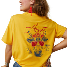 'Ariat' Women's R.E.A.L. Cool Cow Tee - Yolk Yellow