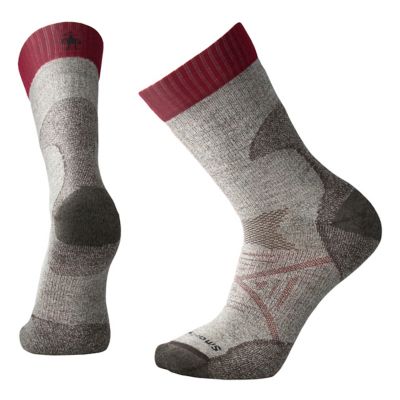 PhD Pro Outdoor Medium Crew Sock - Taupe / Charcoal / Red