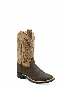 'Old West' Children's Western Square Toe - Brown / Tan