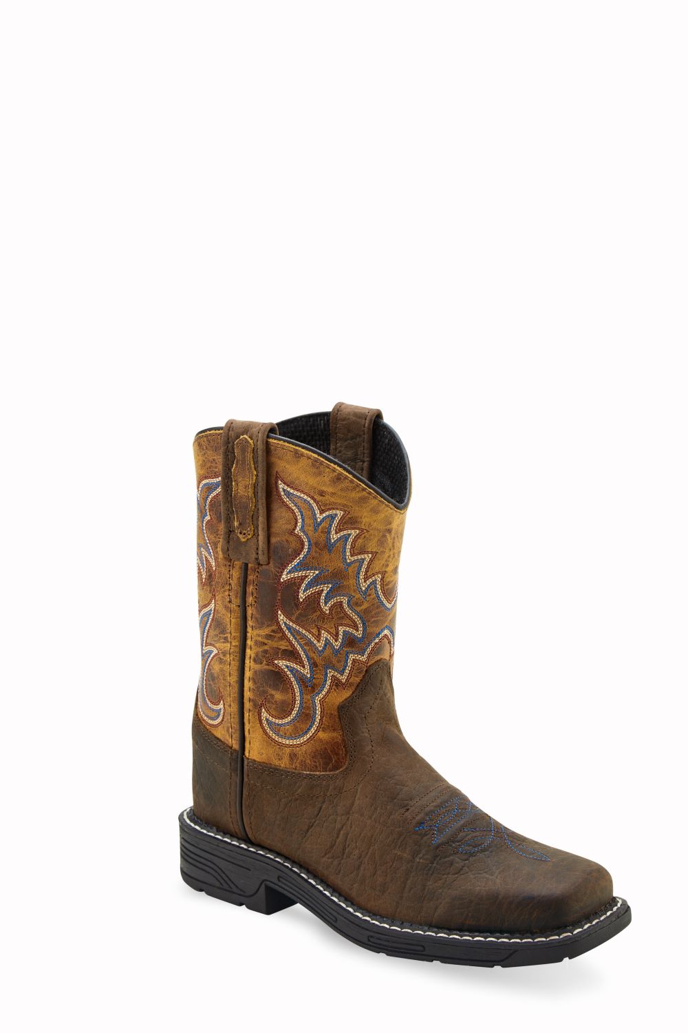 'Old West' Youth Western Square Toe - Brown / Tan
