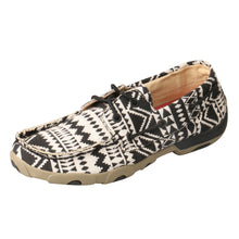 'Twisted X' Women's Driving Moccasin - Black / White