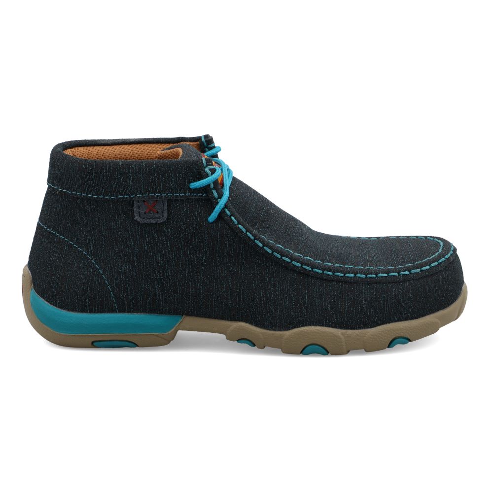 'Twisted X' Women's Chukka Driving Moc EH Comp Toe - Dark Teal / Turquoise