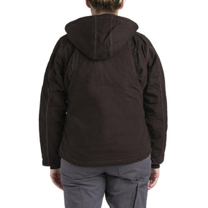 'Berne' Women's Modern Hooded Jacket - Dark Brown