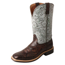 'Twisted X' Women's 11" Top Hand Western Square Toe - Brown / Turquoise Print