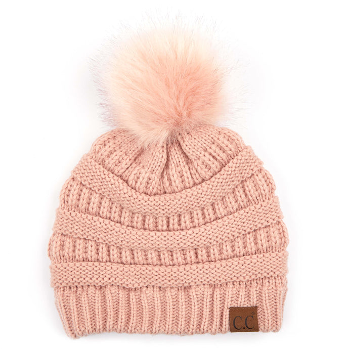 'C.C®' Classic Solid Ribbed Beanie - Indi Pink