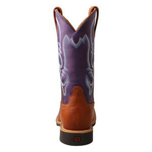 'Twisted X' Youth 9" Western Square Toe - Tan / Purple