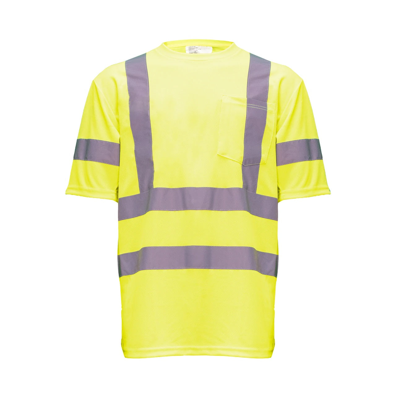 'KEY' Men's Hi-Visibility Pocket T-Shirt - Hi-Vis Yellow