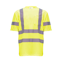 'KEY' Men's Hi-Visibility Pocket T-Shirt - Hi-Vis Yellow