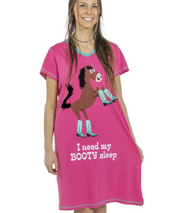 'Lazy One' Women's Need My Booty Sleep V-Neck Nightshirt - Pink