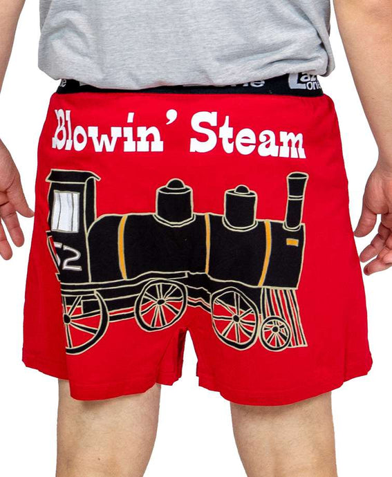'Lazy One' Men's Blowin' Steam Boxer - Red