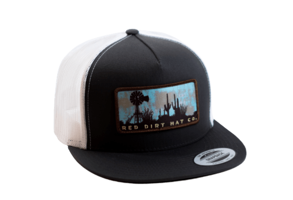 'Red Dirt Hat Company' Men's Cactus Windmill Cap - Charcoal / White