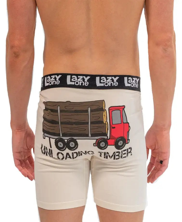 'Lazy One' Men's Unloading Timber Boxer Brief - Tan