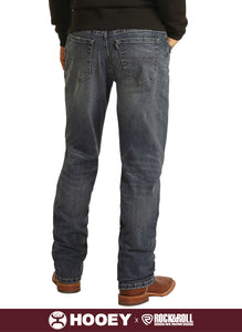'Hooey' Men's Double Barrel Relaxed Fit Stackable Bootcut - Medium Vintage Wash