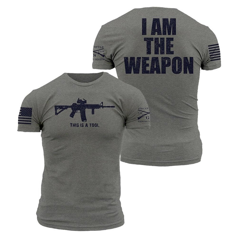 'Grunt Style' Men's I Am The Weapon Tee - Grey