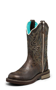'Justin' Women's 12" Lily Western - Chocolate Brown