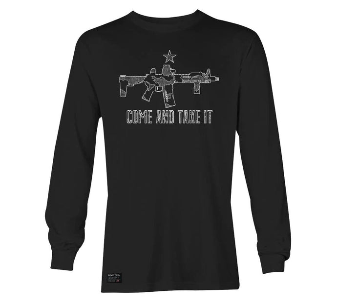 'Howitzer' Men's Take It Camo Long Sleeve Tee - Black