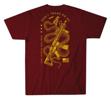 'Howitzer' Men's Coiled Snake Short Sleeve Tee - Crimson Black Heather