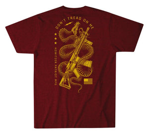 'Howitzer' Men's Coiled Snake Short Sleeve Tee - Crimson Black Heather