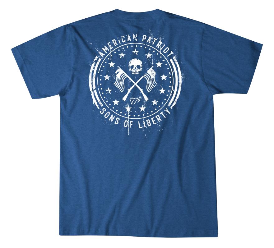 'Howitzer' Men's Liberty Patriot T-Shirt - Electric Blue Heather
