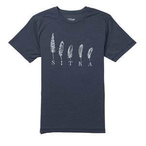 'Sitka' Men's Five Feathers Tee - Eclipse Heather