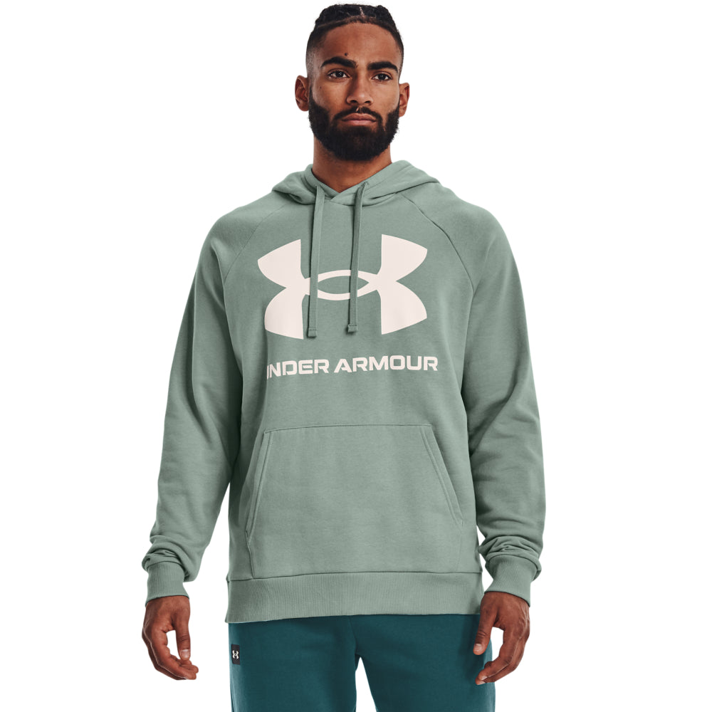 Under Armour RIVAL HOODIE - Hoodie - tourmaline teal/white/teal 