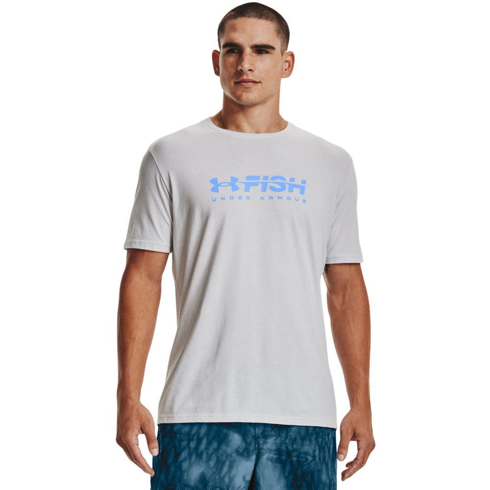 'Under Armour' Men's Fish Strike T-Shirt - Halo Gray / Carolina Blue