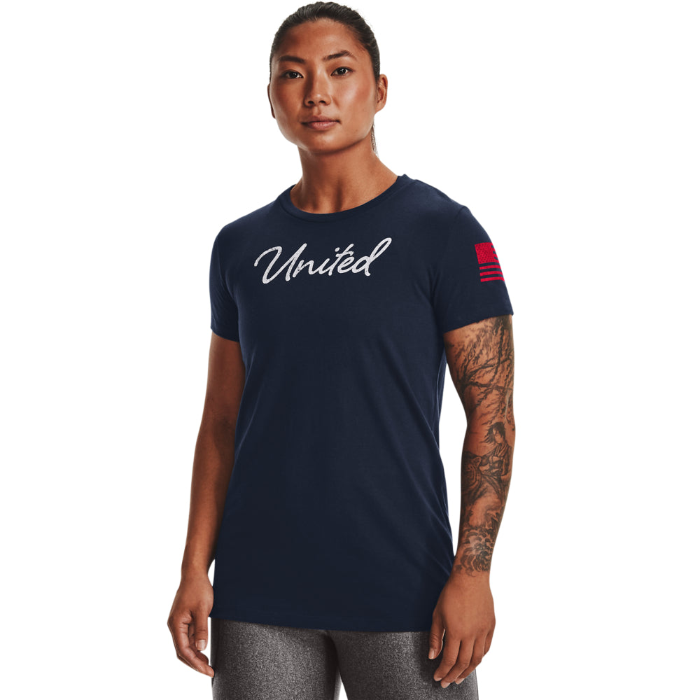 'Under Armour' Women's Freedom United T-Shirt - Academy / Red