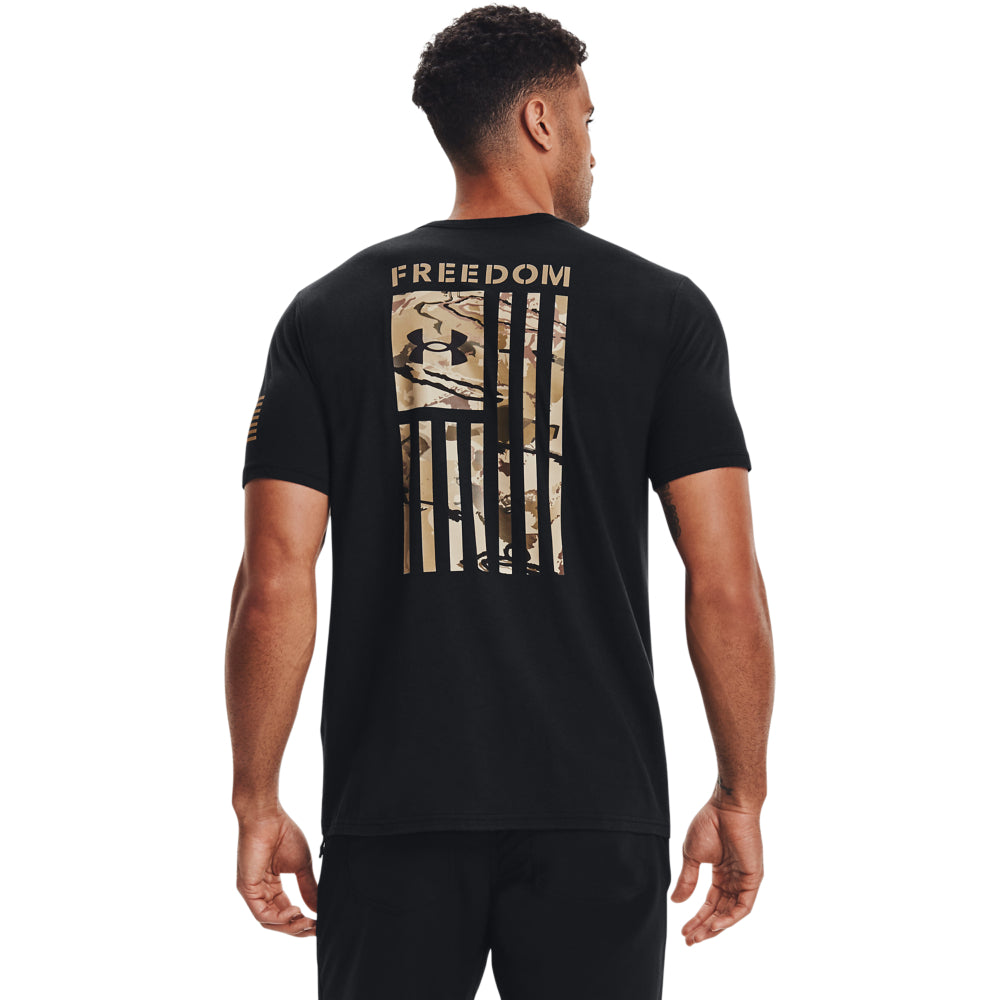 'Under Armour' Men's Freedom Flag Camo T-Shirt - Black / Desert Sand
