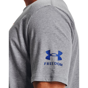 'Under Armour' Men's New Freedom BFL T-Shirt - Steel Light Heather / Royal
