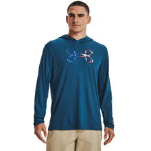 'Under Armour' Men's Iso-Chill Freedom Hook Hoodie - Deep Sea / White