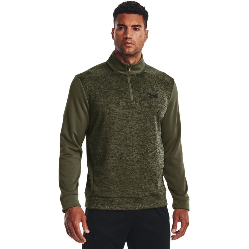 'Under Armour' Men's Fleece Twist 1/4 Zip - Marine OD Green / Black