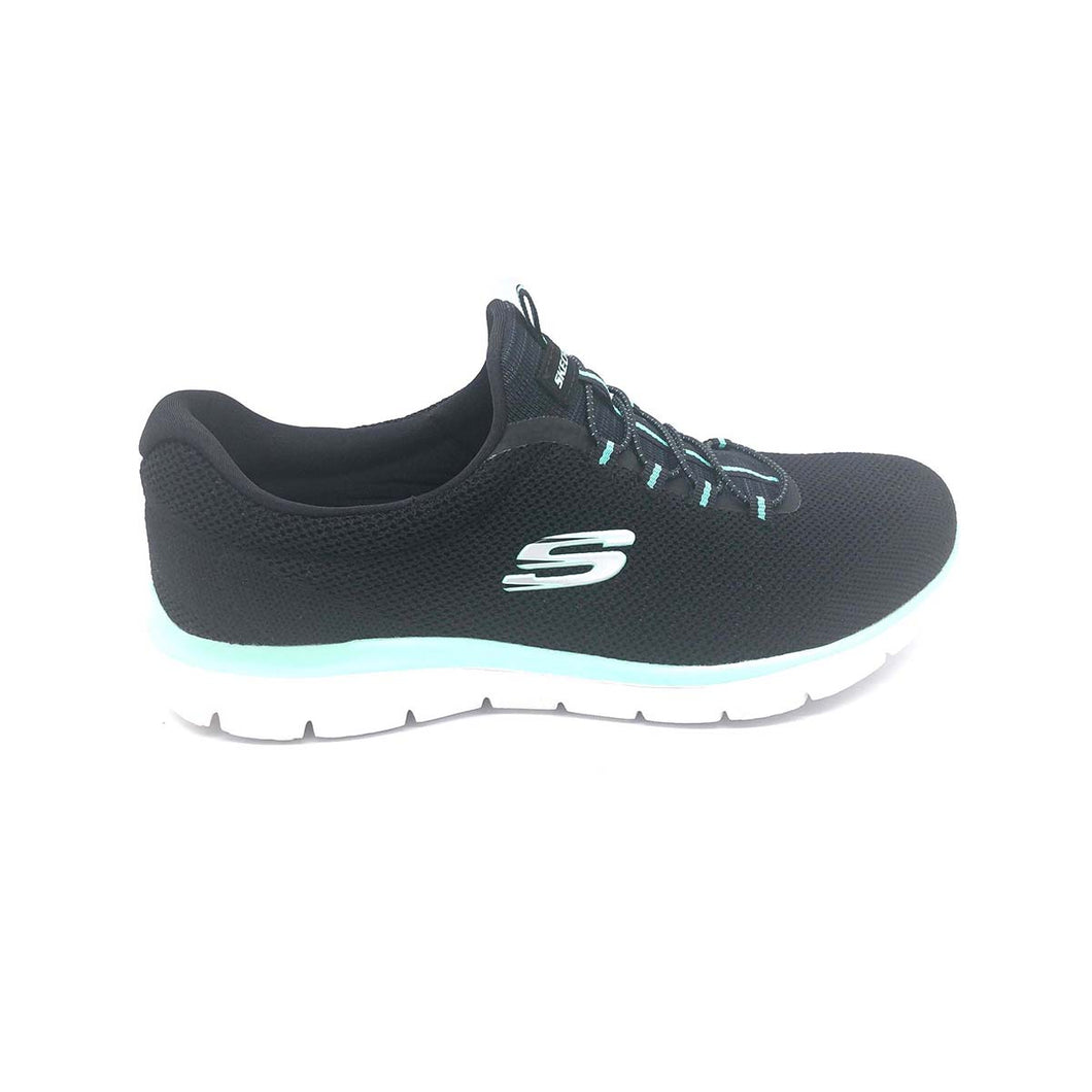 'Skechers' Women's Summits-Cool Classic - Black / Turquoise (Wide)