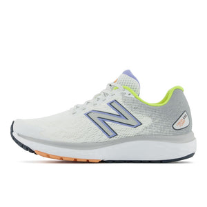 'New Balance' Women's Fresh Foam 680v7 - White / Light Aluminum & Vibrant Violet